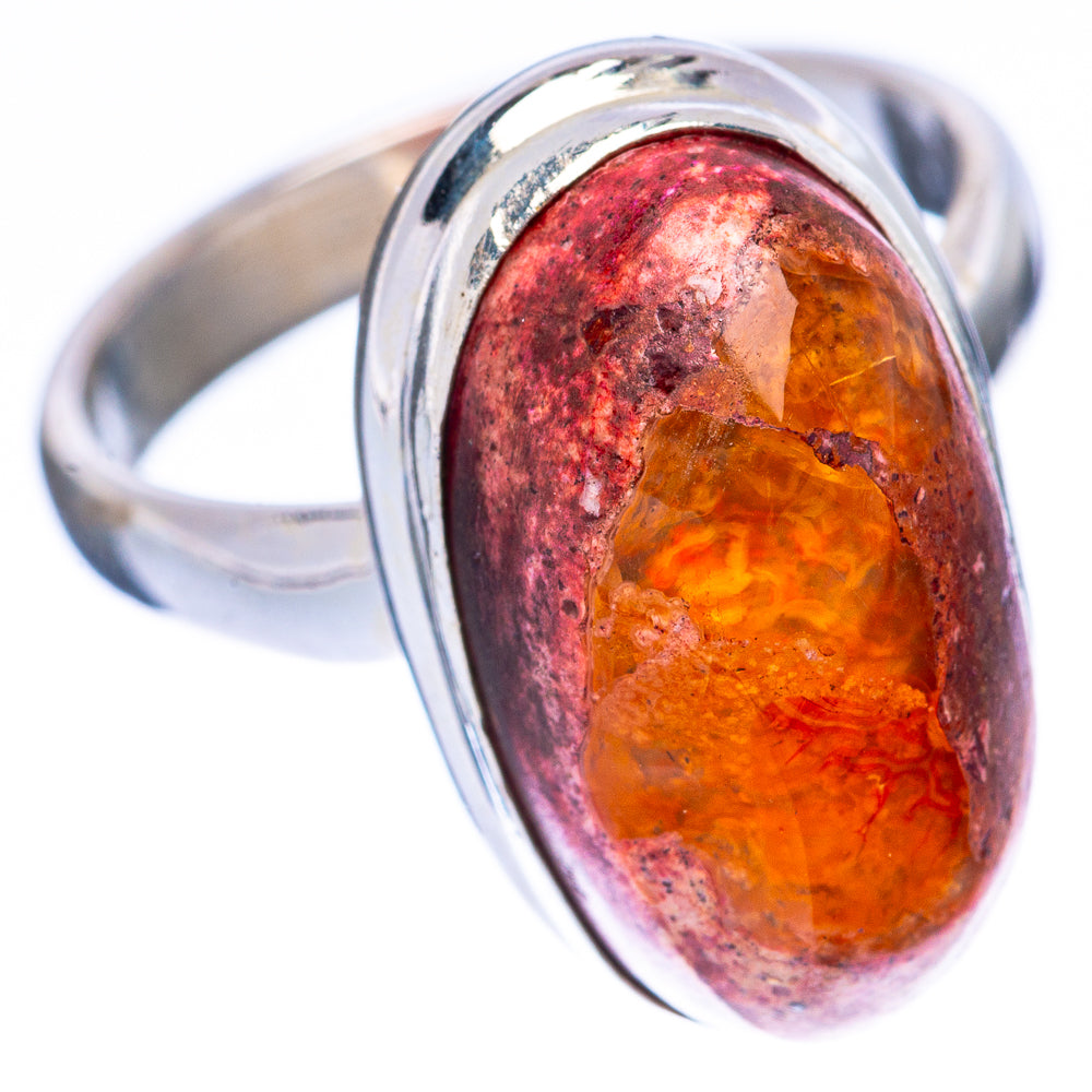 Rare Mexican Fire Opal Ring Size 7 (925 Sterling Silver) R2156