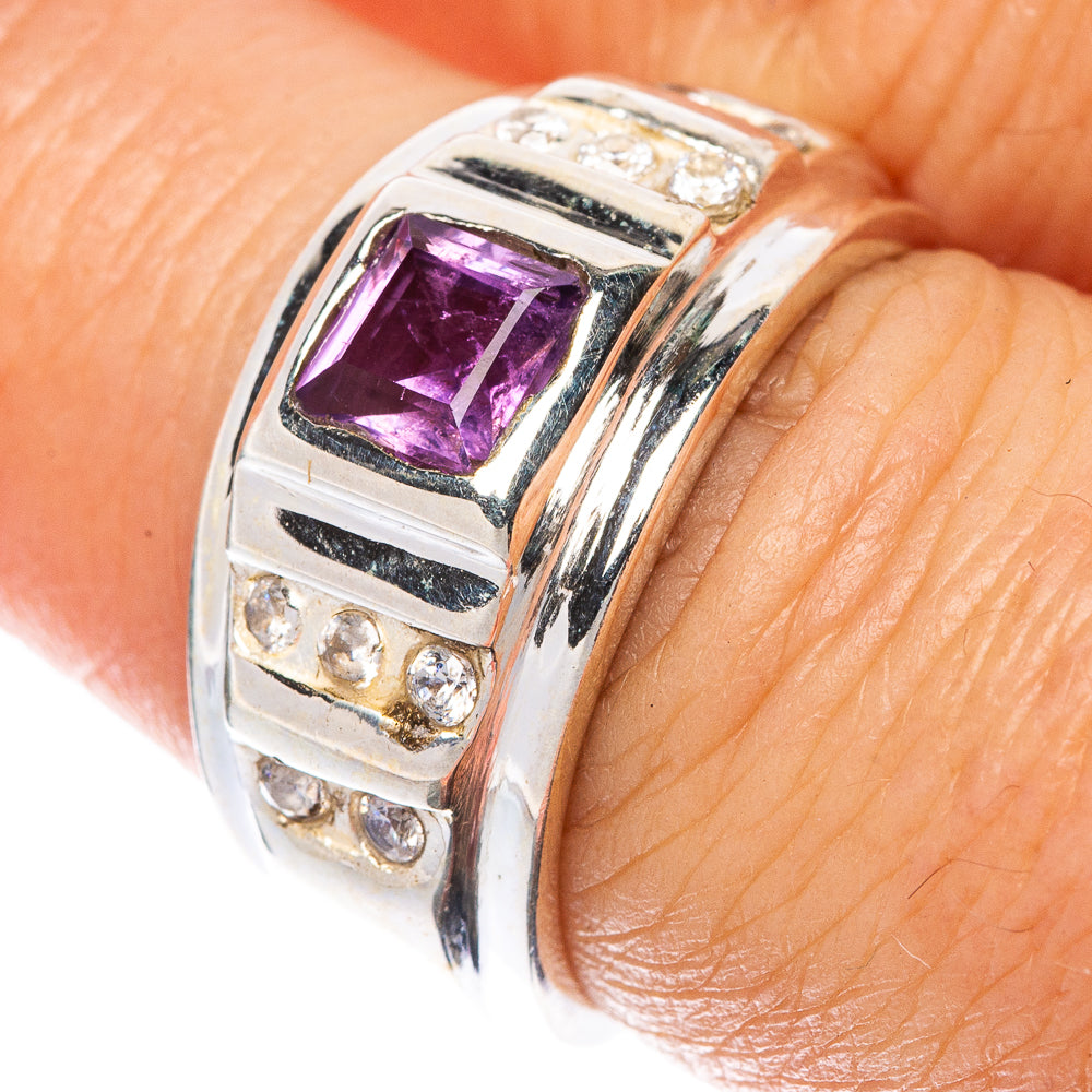 Faceted Amethyst Ring Size 6.75 (925 Sterling Silver) R1531