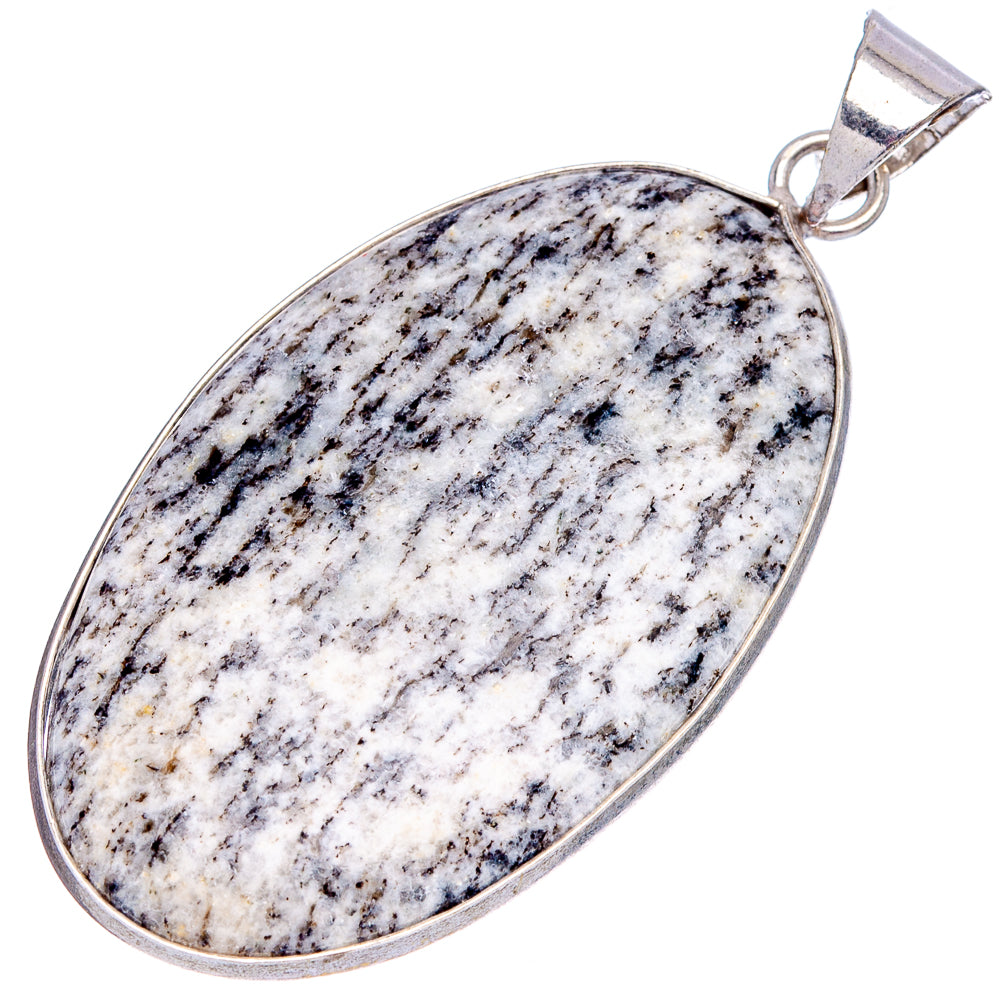 K2 Blue Azurite Pendant 2 1/8" (Silver Plated)