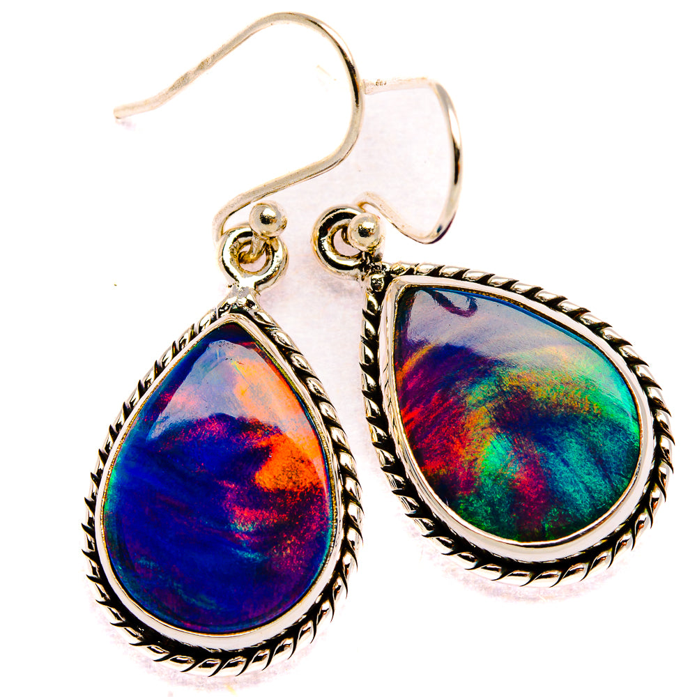 Aura Opal Earrings 1 3/8" (925 Sterling Silver) EARR432017