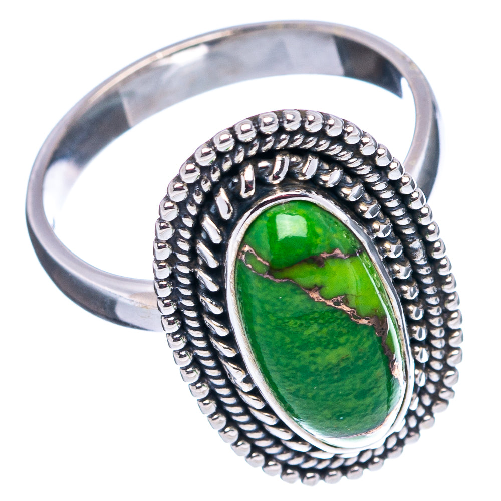 Green Copper Turquoise Ring Size 8.5 (.925 Sterling Silver)