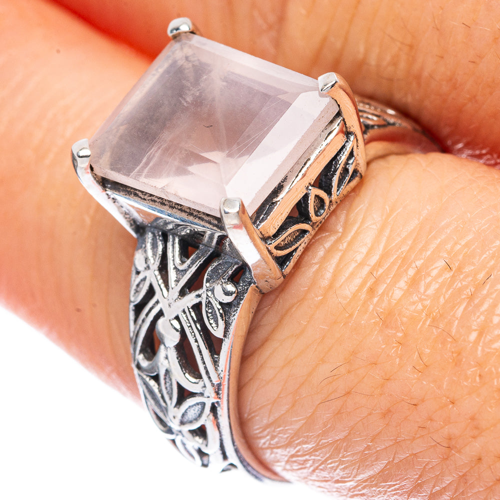 Rose Quartz Ring Size 7.75 (925 Sterling Silver) R2940