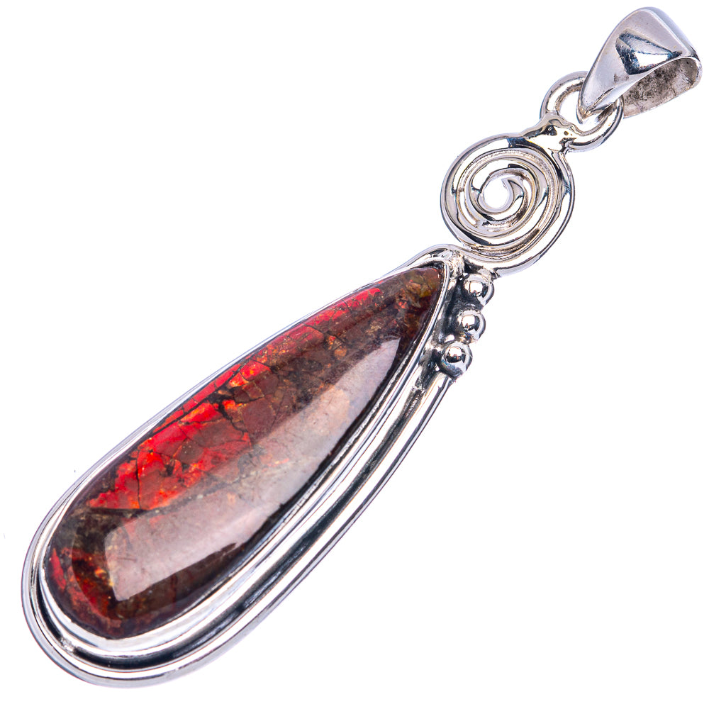 Rare Ammolite Pendant 2 1/8" (925 Sterling Silver) P41679