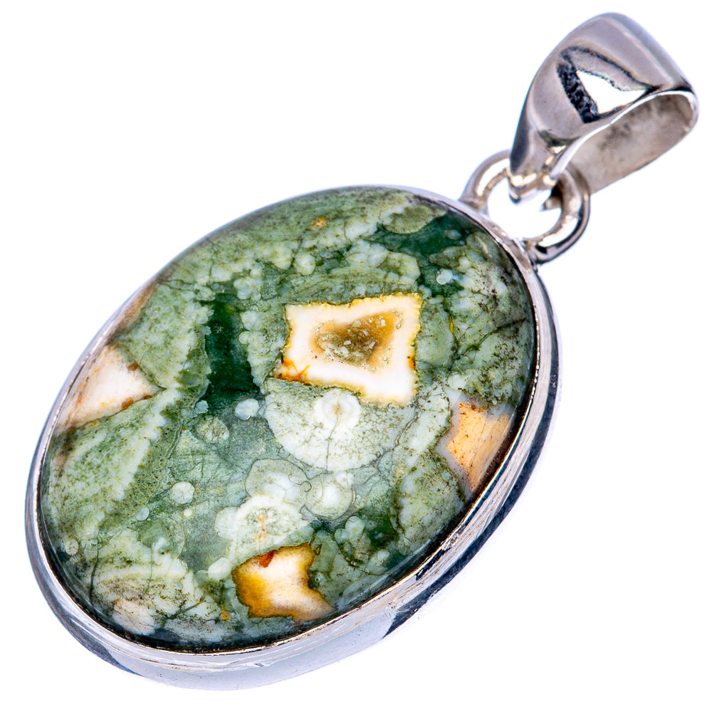 Ocean Jasper Pendant 1 3/8" (925 Sterling Silver) P41473