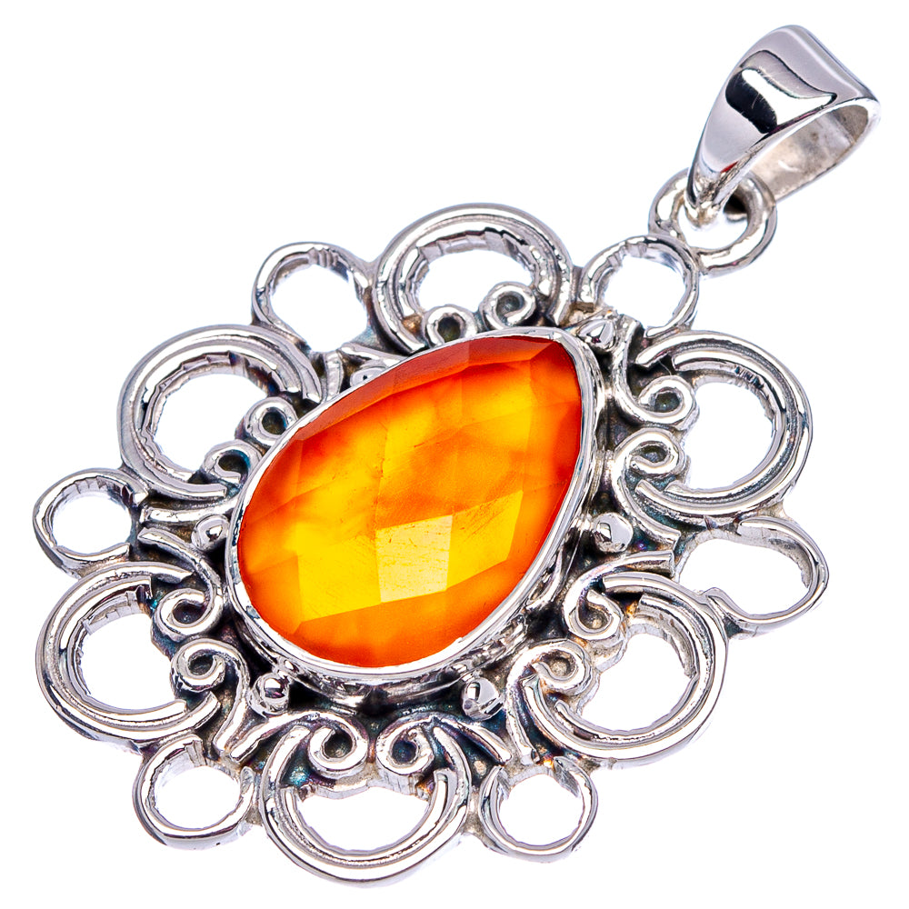 Premium Carnelian Pendant 1 1/2" (.925 Sterling Silver)