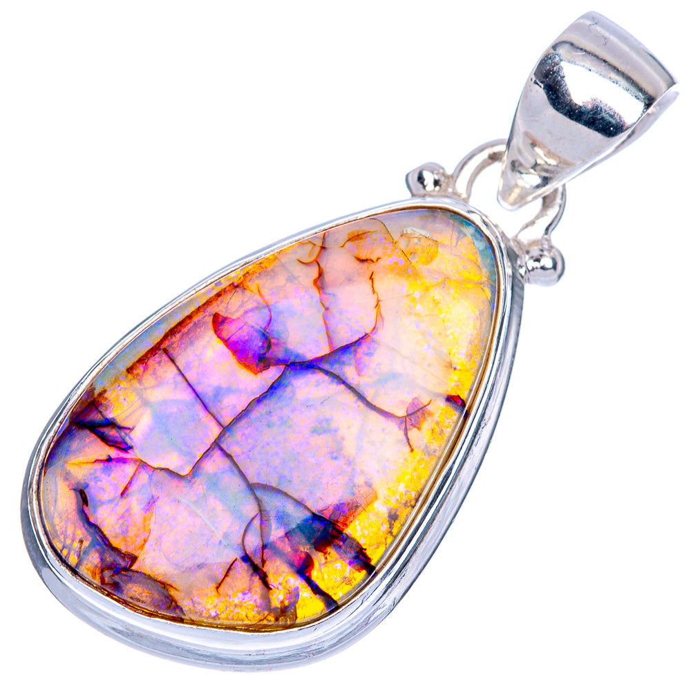 Rare Sterling Opal Pendant 1 3/8" (925 Sterling Silver) P41576