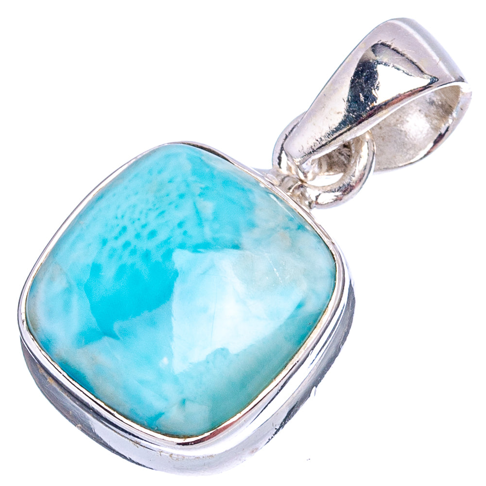 Rare Larimar Pendant 7/8" (.925 Sterling Silver)