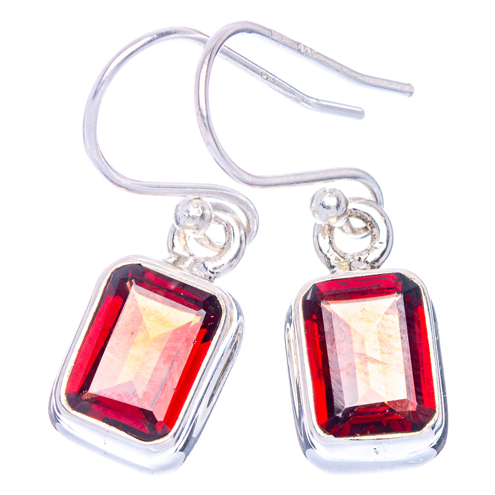 Garnet Earrings 1 1/8" (925 Sterling Silver) E433503