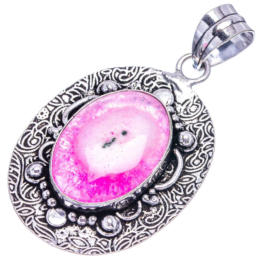 Pink Solar Quartz Pendant 2 1/8" (German Silver)