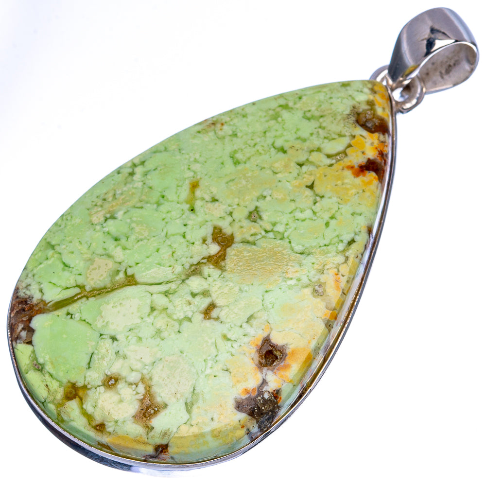 Lemon Chrysoprase Pendant 2" (925 Sterling Silver) P43348