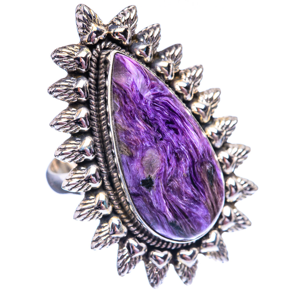 Large Charoite Ring Size 8 (925 Sterling Silver) R142185