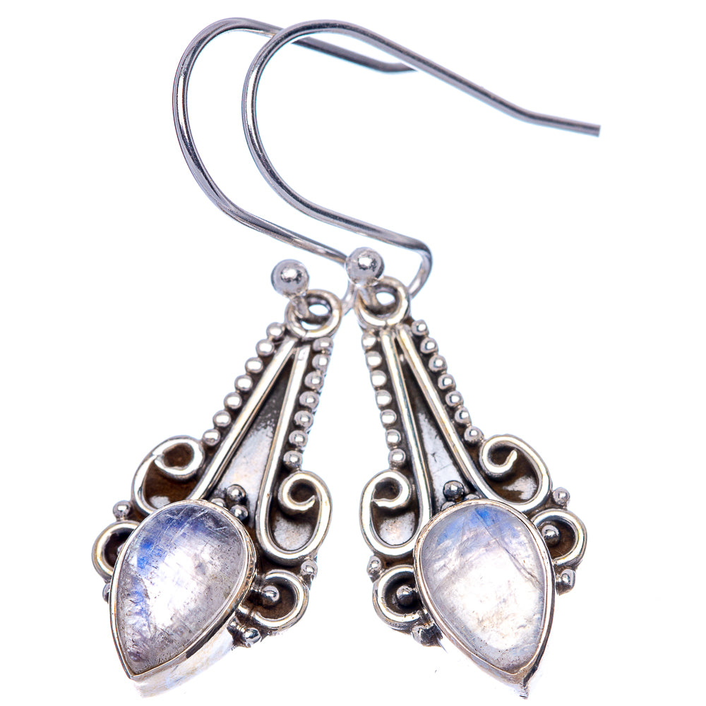 Rainbow Moonstone EarDainty Rings 1 1/2" (925 Sterling Silver) E433134