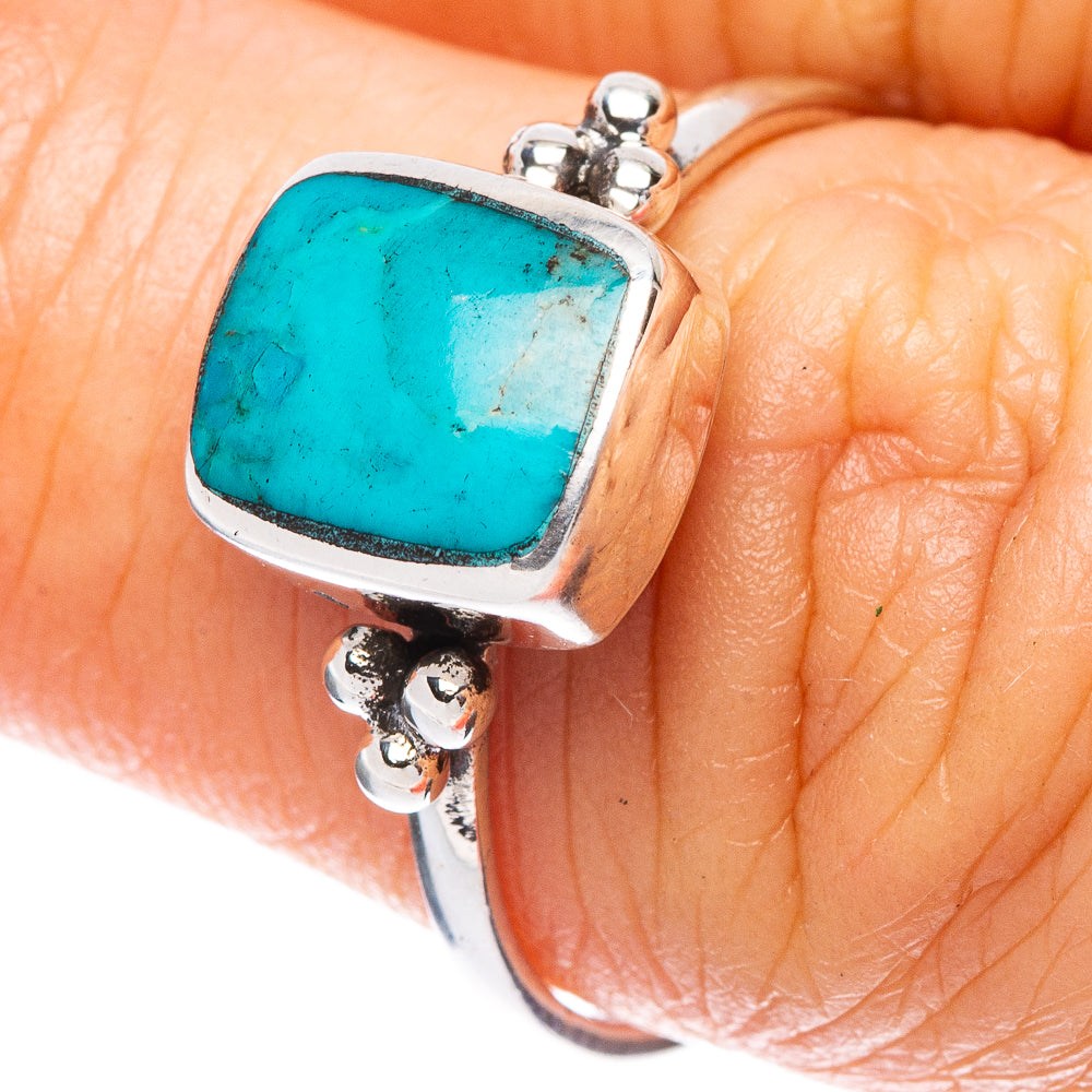 Arizona Turquoise 925 Sterling Silver Ring Size 7.5 Ana Co R2496
