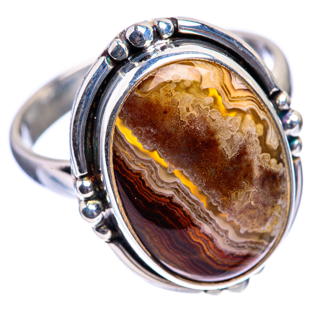Crazy Lace Agate Ring Size 9.75 (925 Sterling Silver) R142773