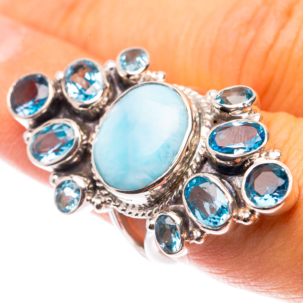 Signature Larimar, Blue Topaz Ring Size 6.25 (925 Sterling Silver) R141730