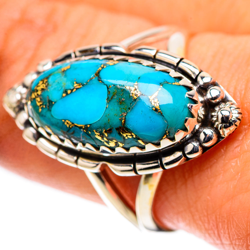 Blue Copper Composite Turquoise Ring Size 9.25 (925 Sterling Silver) RING138373