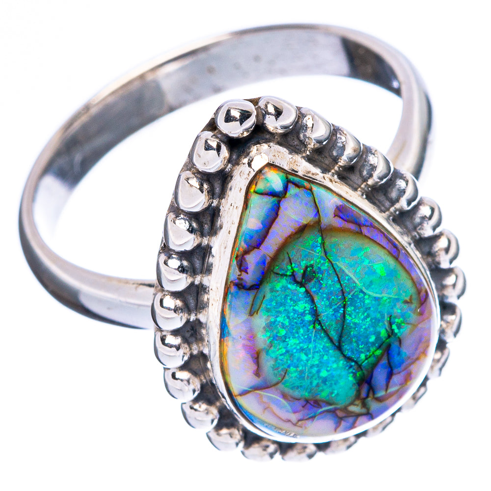 Rare Sterling Opal Ring Size 8 (925 Sterling Silver) R4656