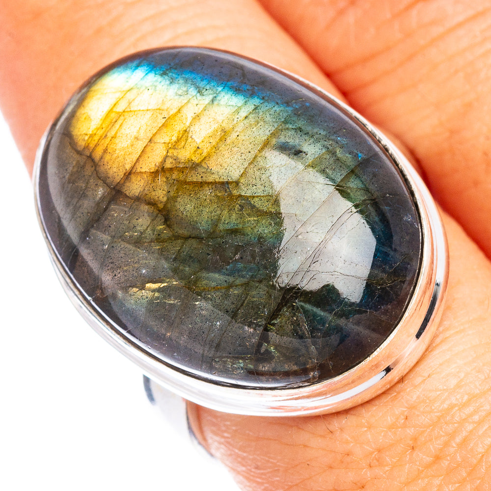Labradorite Ring Size 9 (925 Sterling Silver) R7863