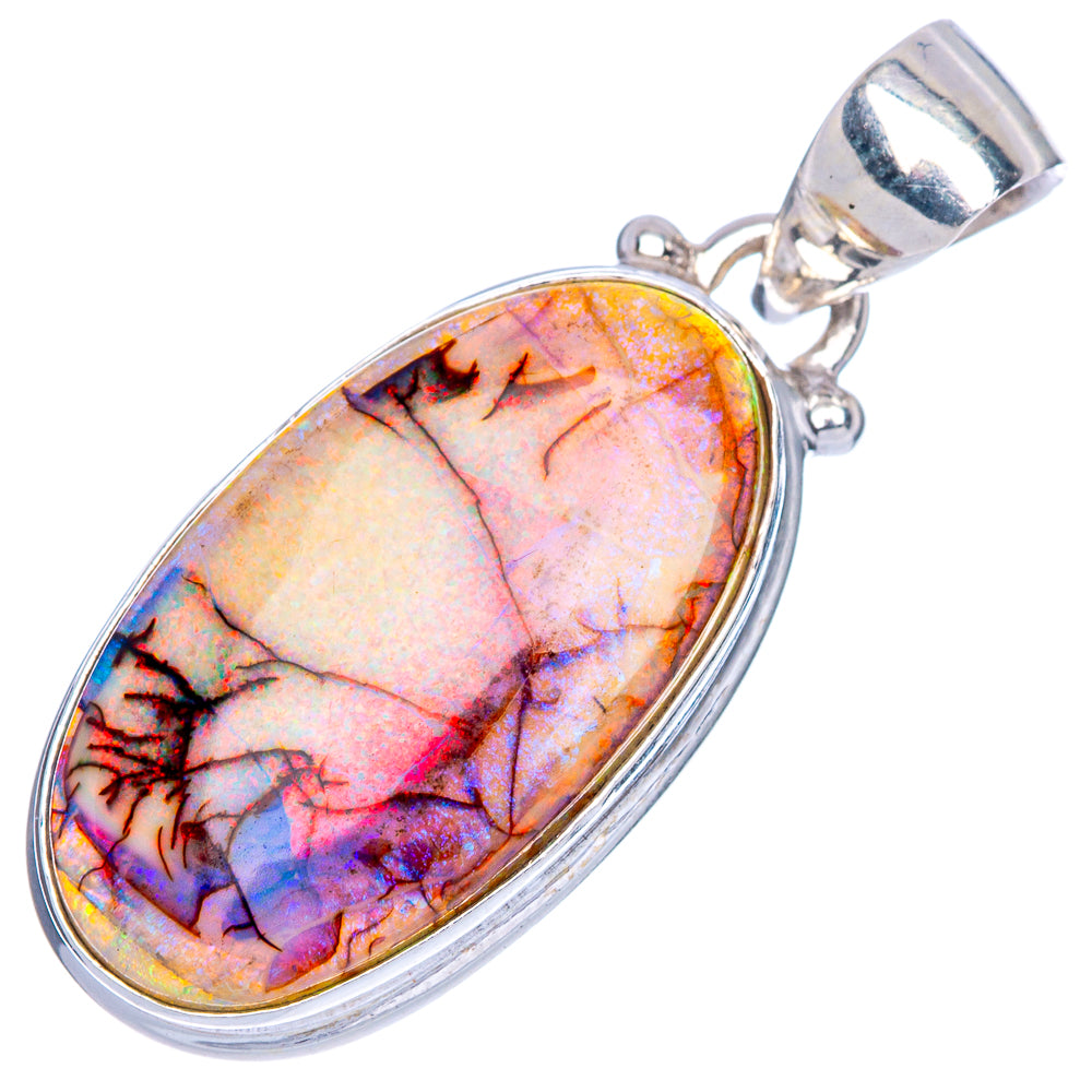 Rare Sterling Opal Pendant 1 1/4" (925 Sterling Silver) P41575