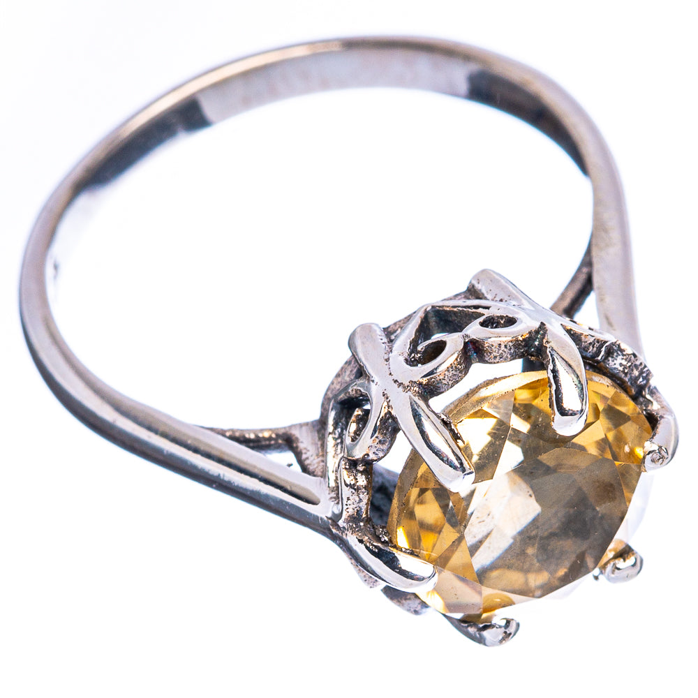 Faceted Citrine Ring Size 7 (925 Sterling Silver) R2345