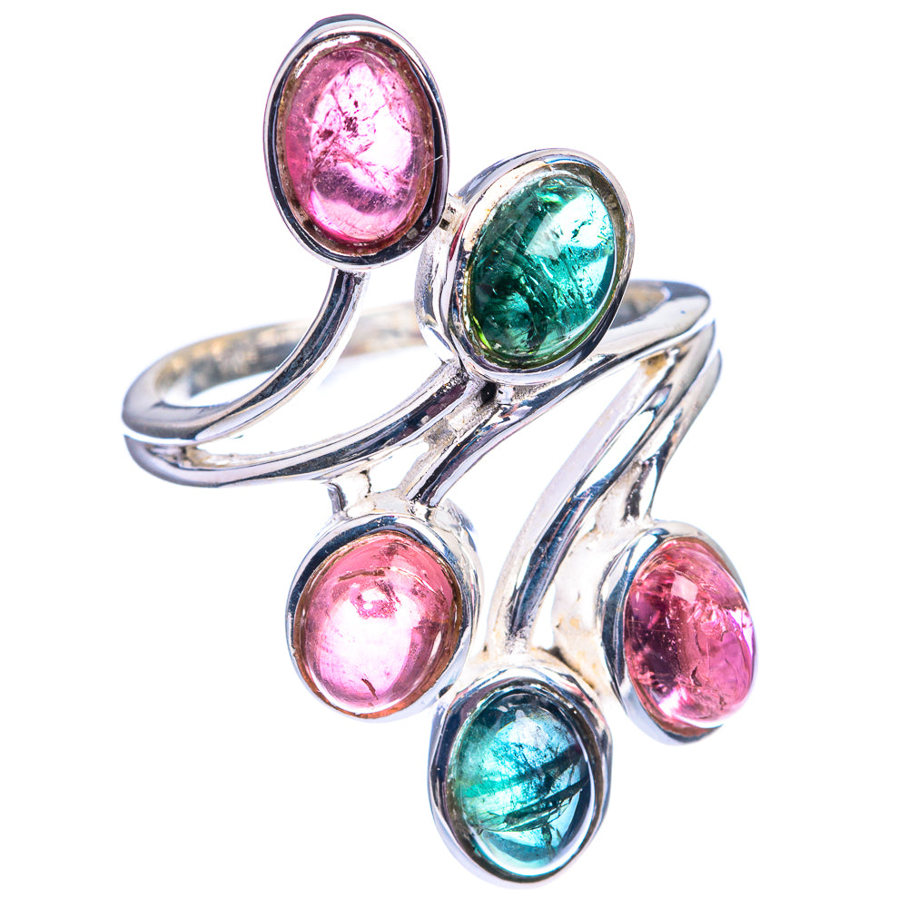 Pink Tourmaline, Green Tourmaline Ring Size 7.75 (925 Sterling Silver) R142302