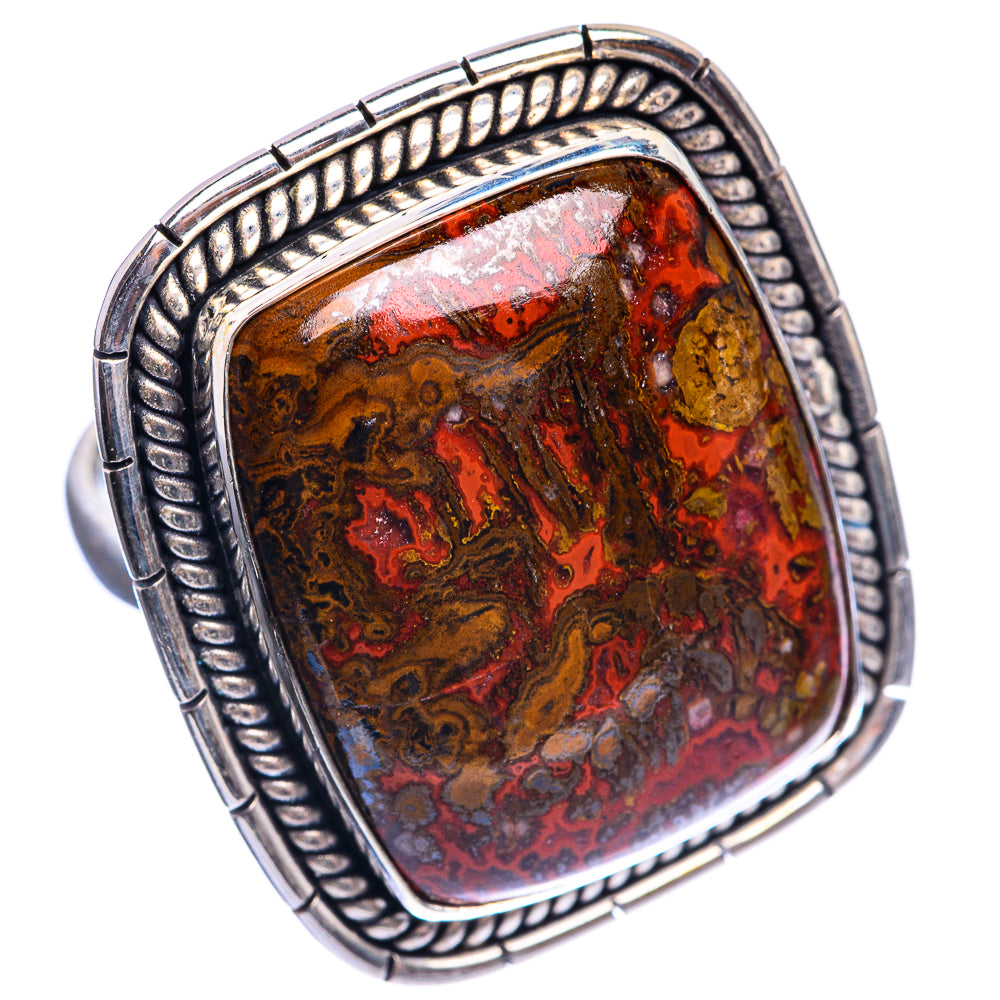 Huge Moroccan Agate 925 Sterling Silver Ring Size 10
