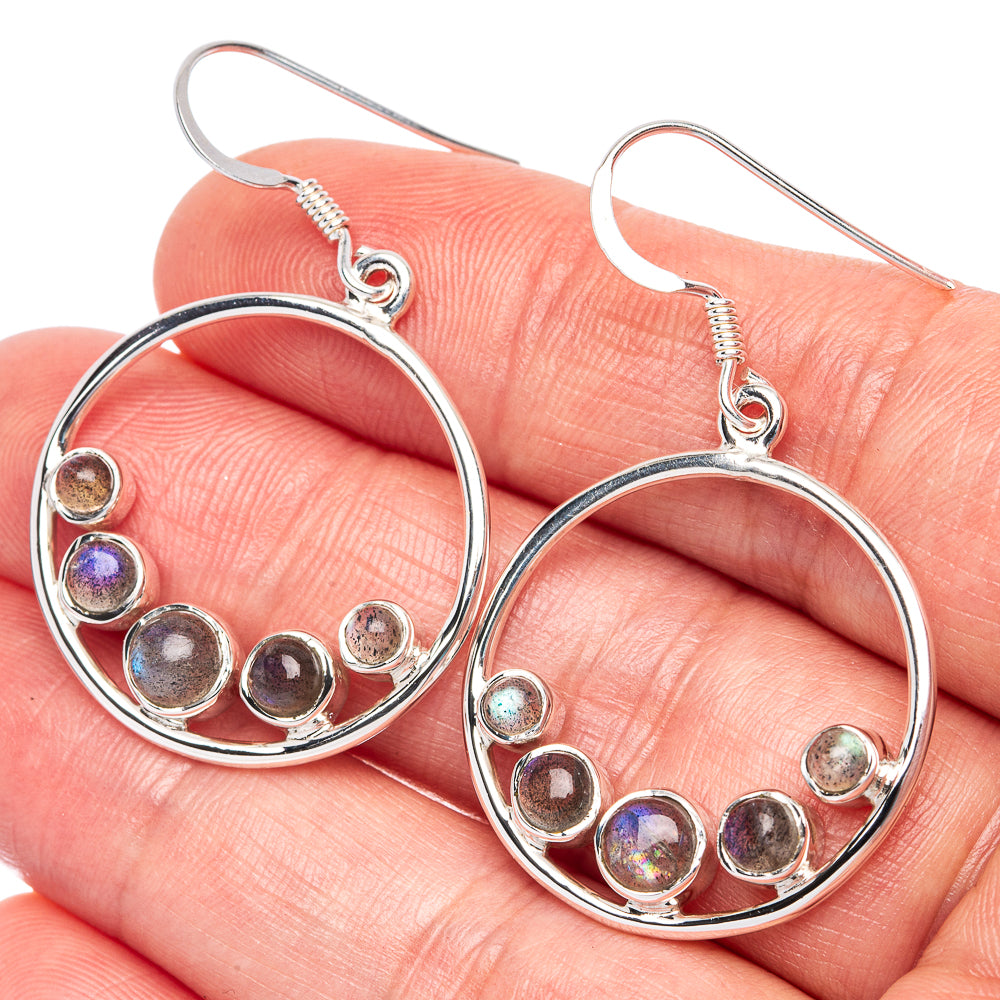 Premium Labradorite Earrings 1 5/8" (925 Sterling Silver) E2510