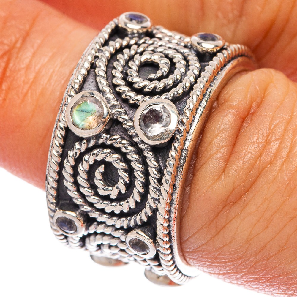 Rainbow Moonstone Ring Size 6 (925 Sterling Silver) R145972