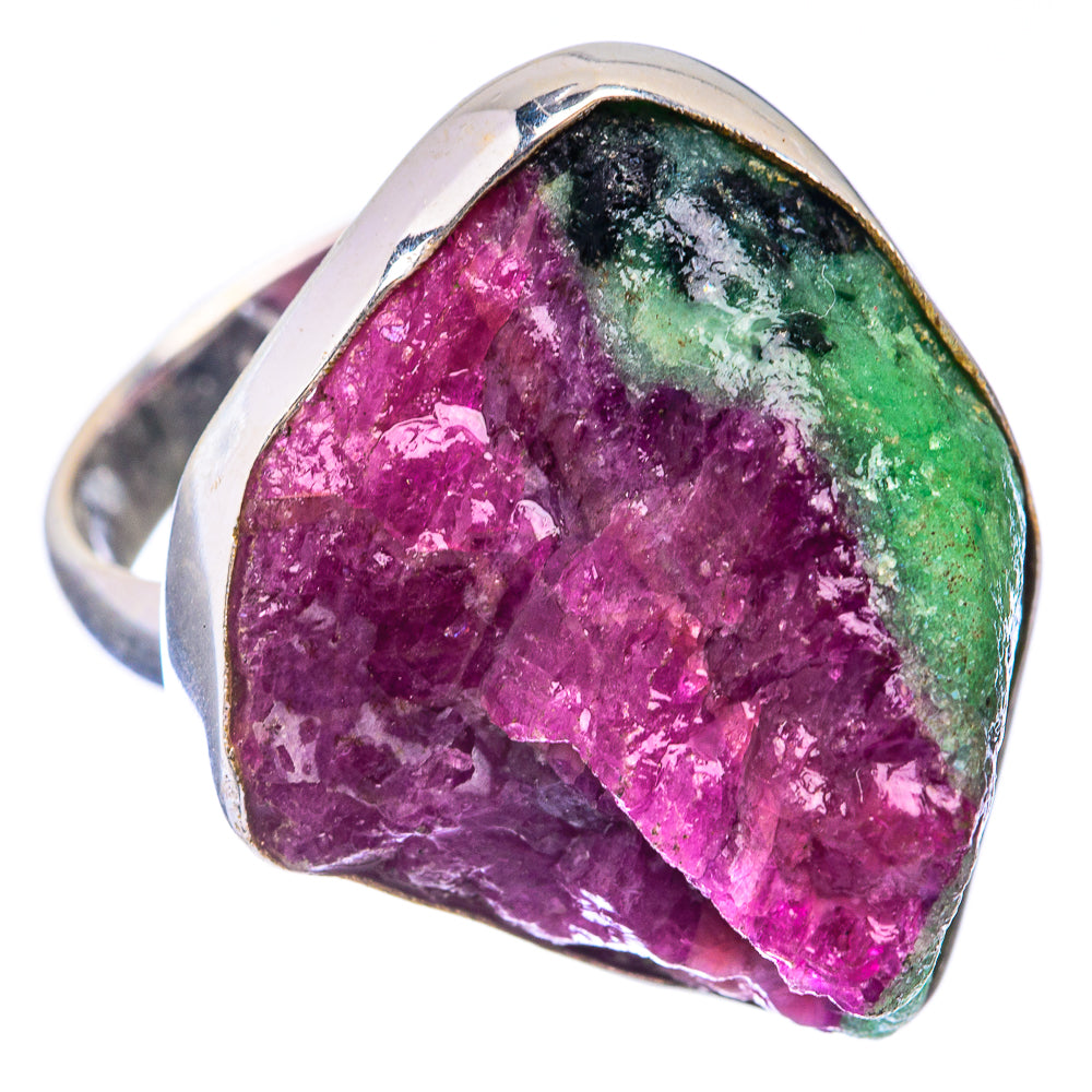 Large Raw Ruby Zoisite Ring Size 8 (925 Sterling Silver) R141684