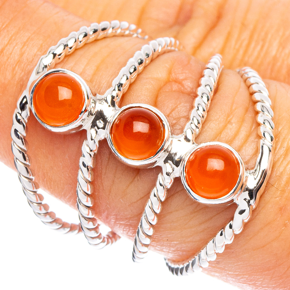 Carnelian 925 Sterling Silver Premium Ring Size 7.75 (925 Sterling Silver) R6541
