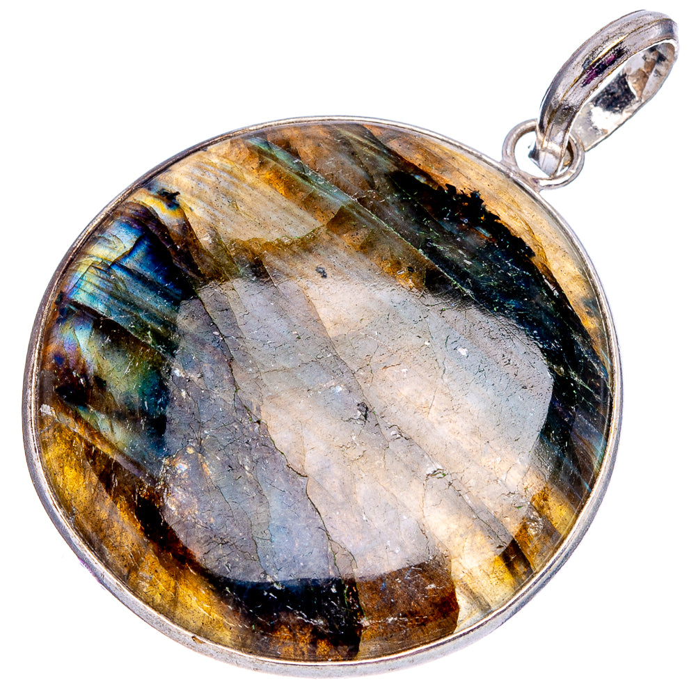 Labradorite Pendant 1 3/4" (Silver Plated)