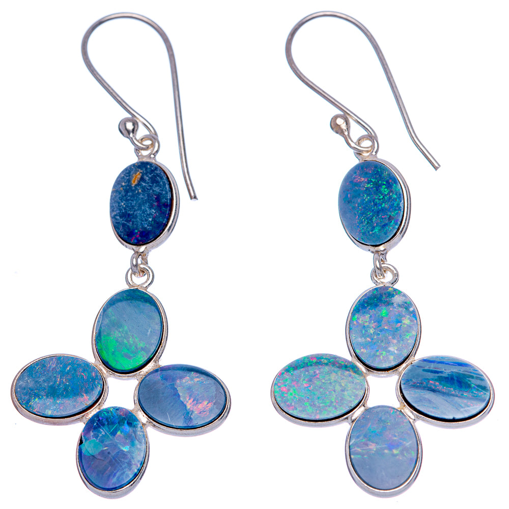 Rare Triplet Opal Earrings 2" (925 Sterling Silver) E433312