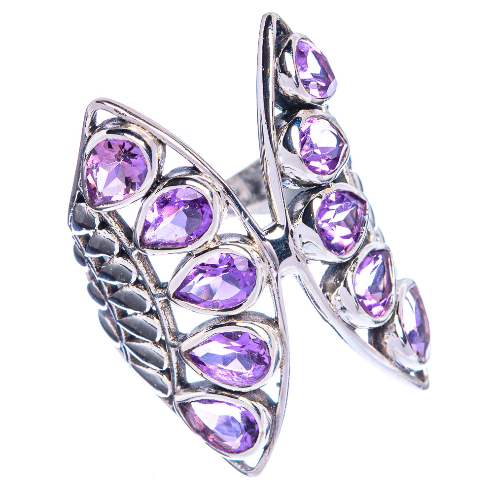 Large Faceted Amethyst Ring Size 7.25 (925 Sterling Silver) R144323