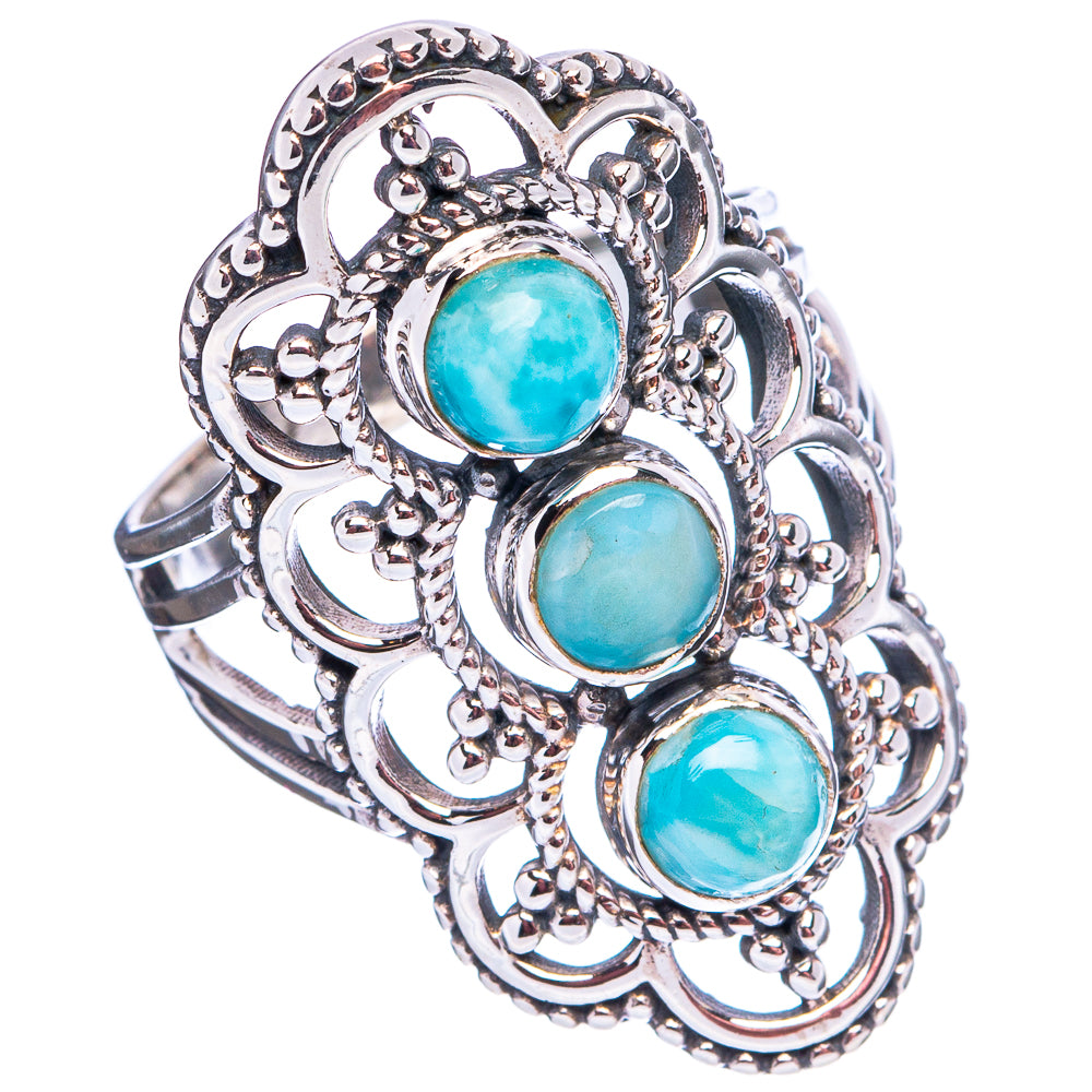 Rare Larimar Ring Size 6.75 (.925 Sterling Silver)