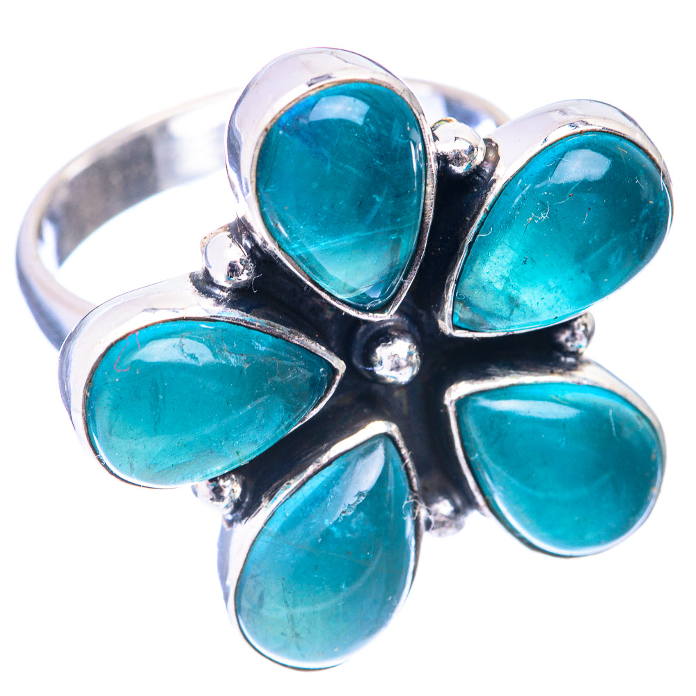 Large Green Moonstone Ring Size 9 (925 Sterling Silver) R140960