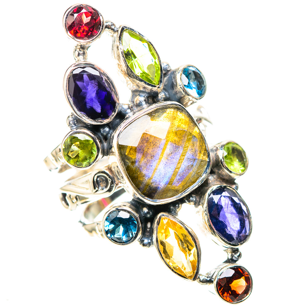 Signature Large Labradorite, Tanzanite, Citrine, Blue Topaz, Garnet, Peridot Ring Size 6.75 (925 Sterling Silver) RING138275