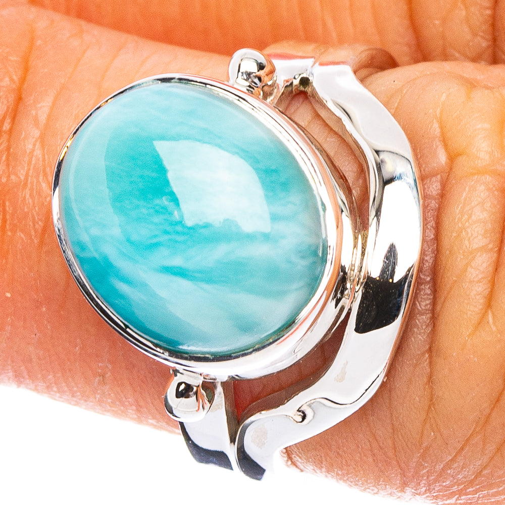 Larimar 925 Sterling Silver Premium Ring Size 5.75 (925 Sterling Silver) R6516
