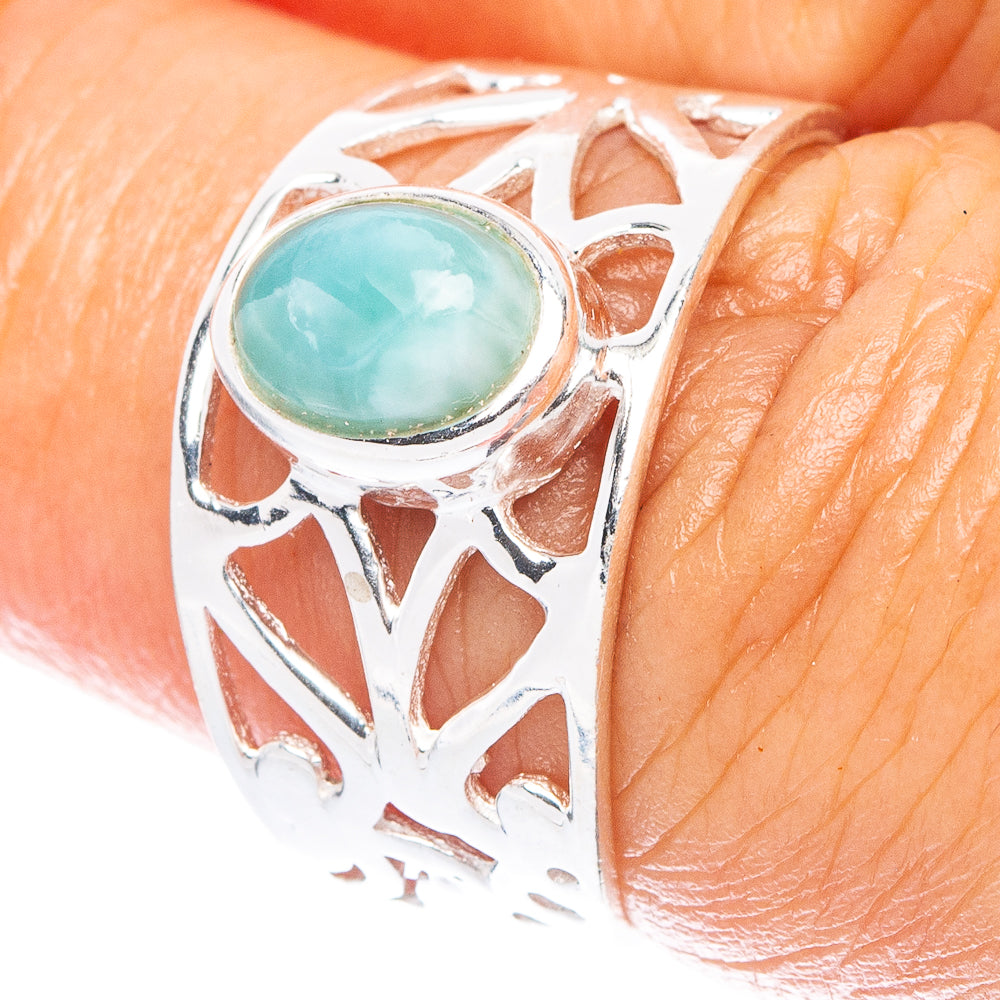 Larimar Ring Size 6.75 (925 Sterling Silver) R7006