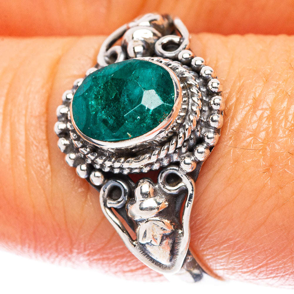 Malachite Dainty Ring Size 8.25 (925 Sterling Silver) R5100