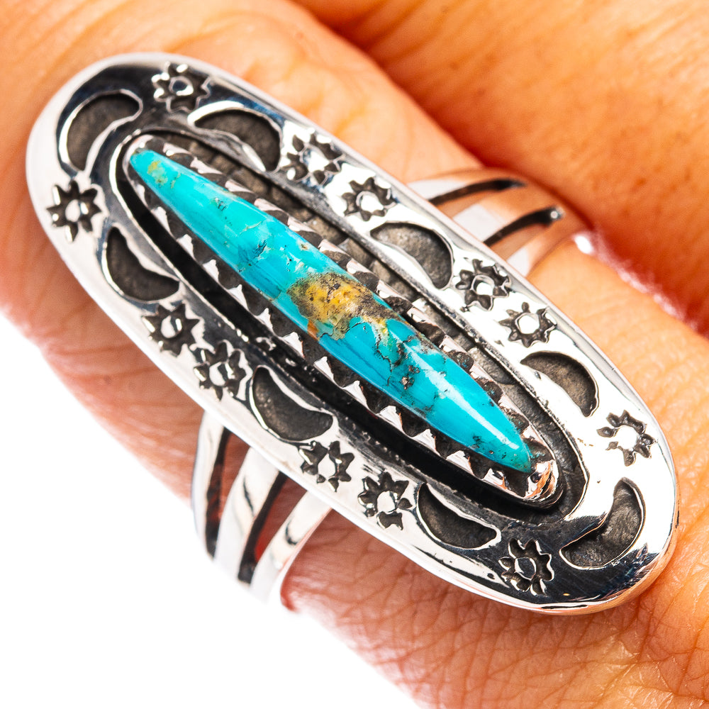 Native Style Mohave Turquoise Ring Size 9.5 (.925 Sterling Silver)