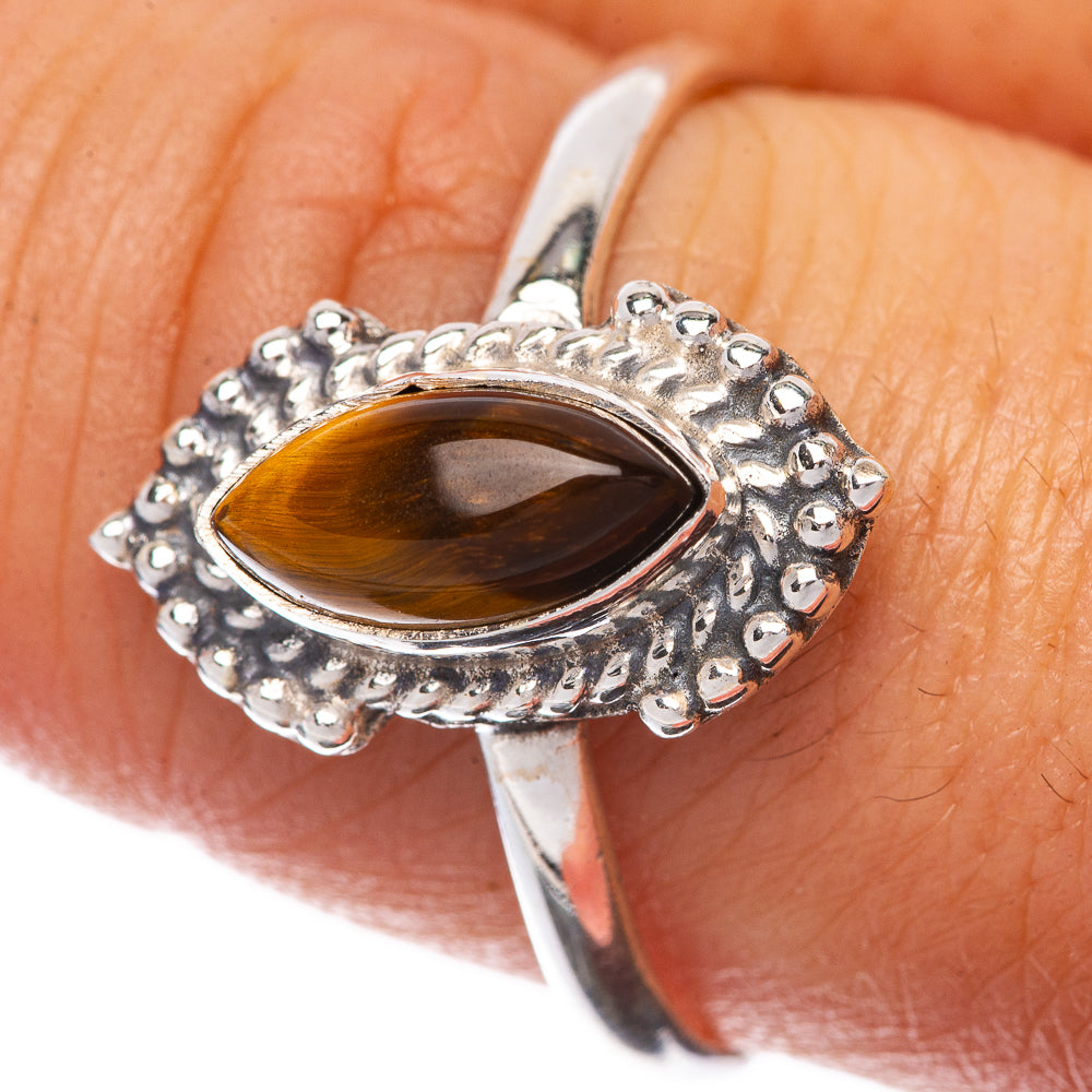 Tiger Eye Dainty Ring Size 9.5 (925 Sterling Silver) R145254