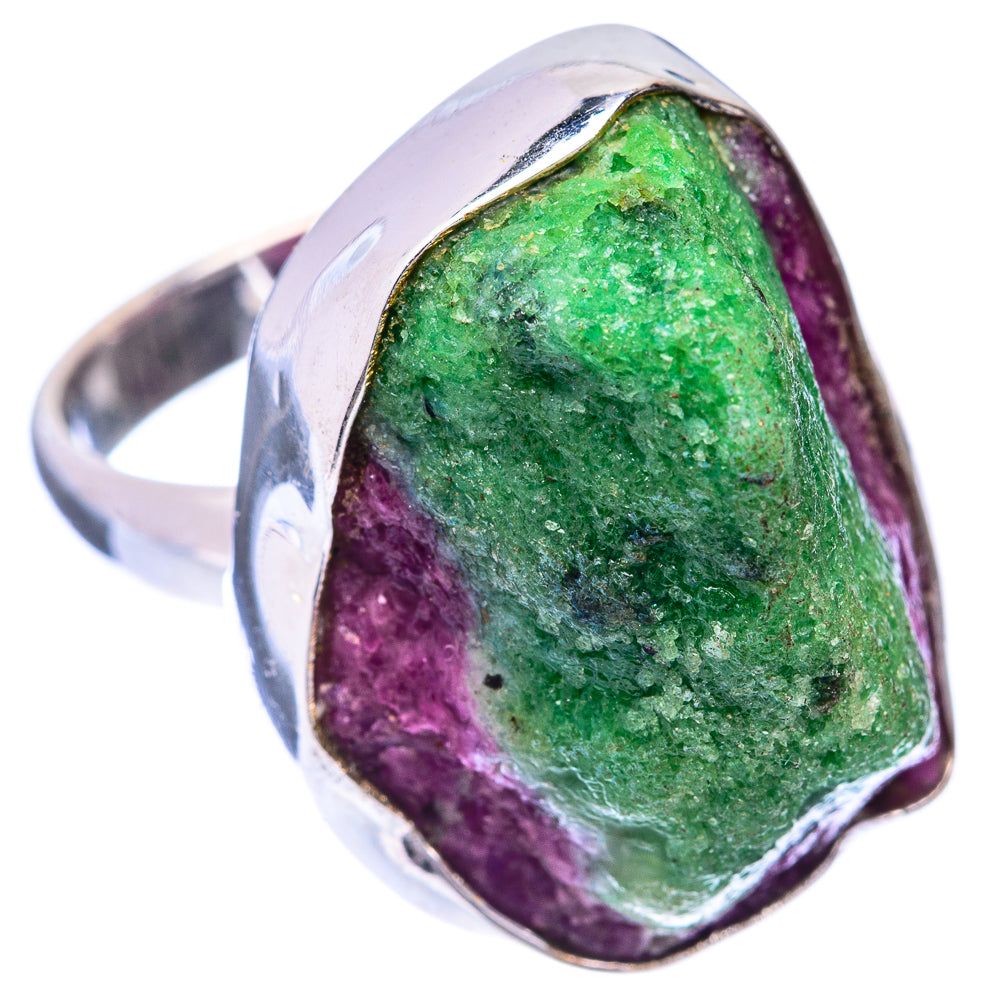 Large Rough Ruby Zoisite Ring Size 9 (925 Sterling Silver) R140803