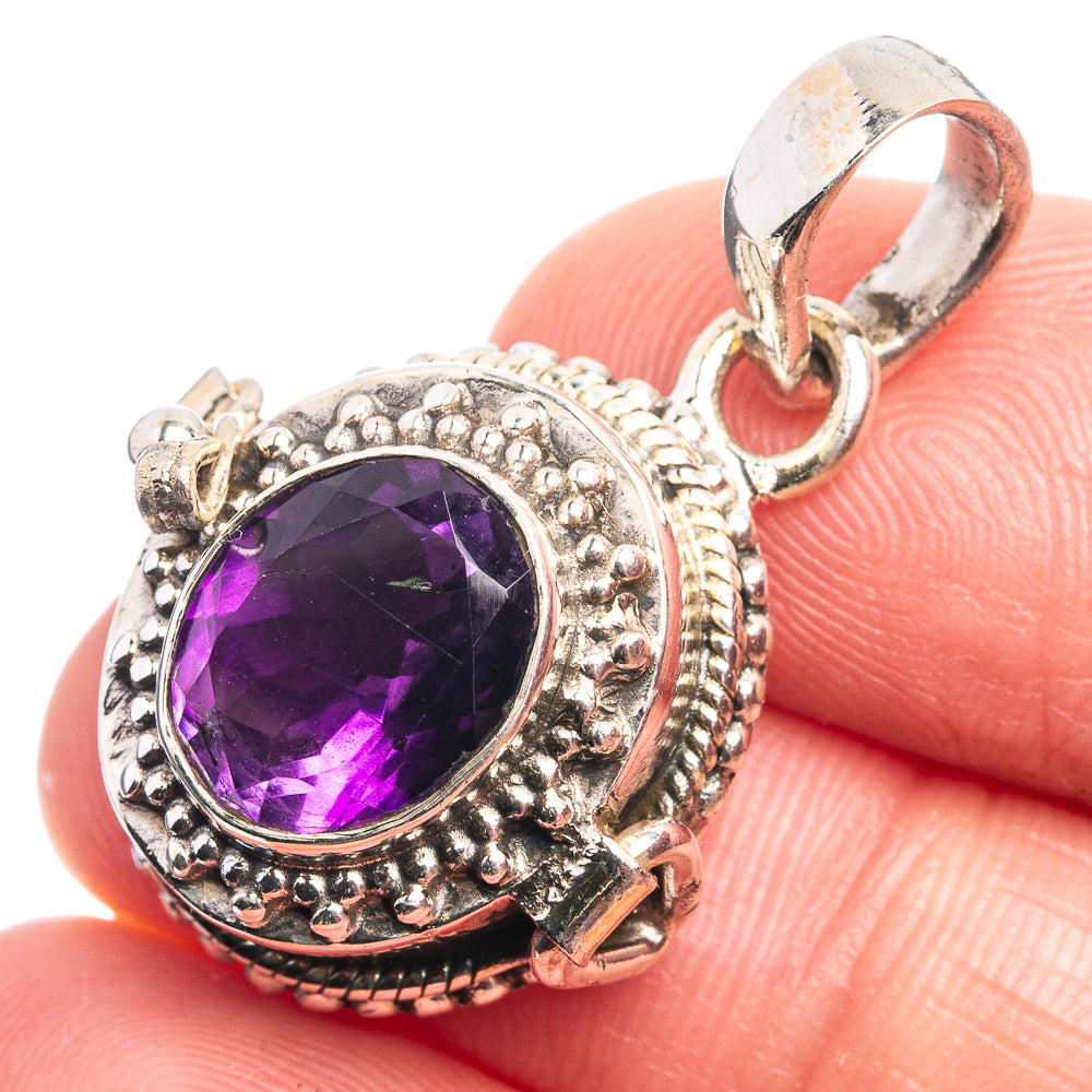Poison Faceted Brazilian Amethyst Pendant 1 1/4" (925 Sterling Silver) P38982