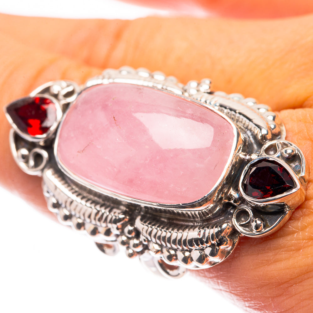 Signature Morganite, Garnet Ring Size 9 (925 Sterling Silver) R141724