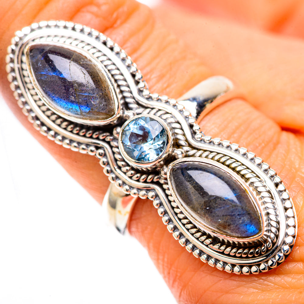 Large Labradorite Ring Size 9 (925 Sterling Silver) RING138004