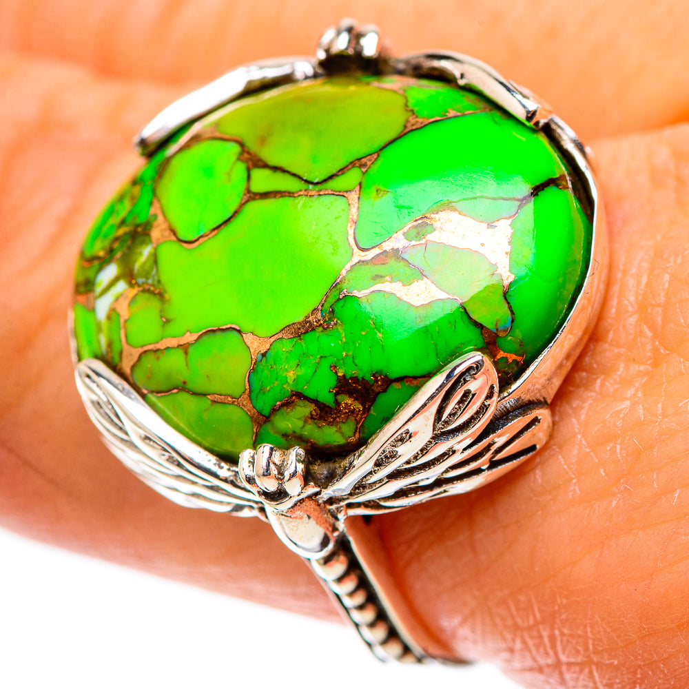 Green Copper Composite Turquoise Ring Size 9 (925 Sterling Silver) RING138745