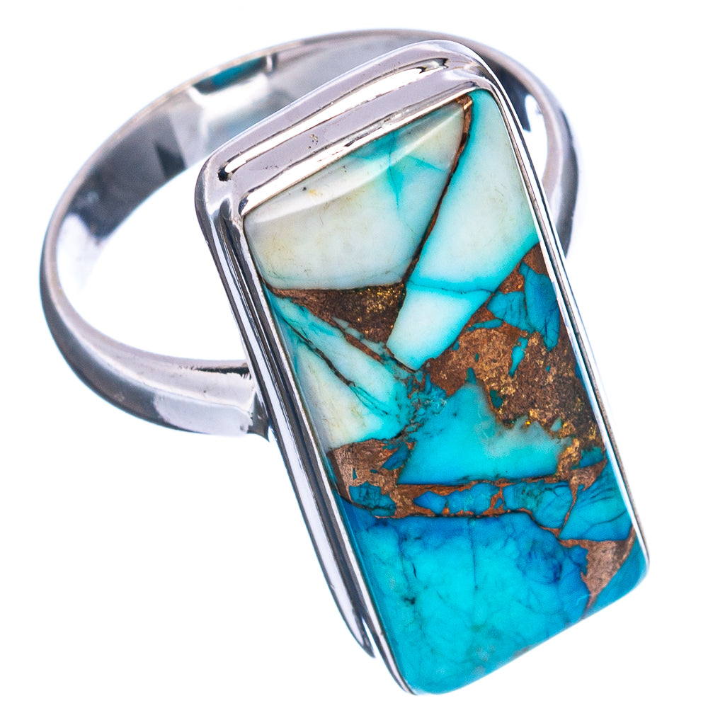 Ice Blue Dahlia Mohave Turquoise Ring Size 9.75 (.925 Sterling Silver)