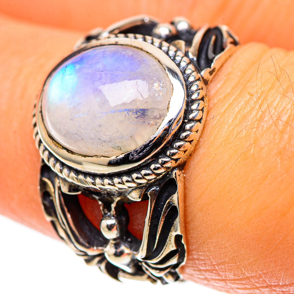 Rainbow Moonstone Ring Size 7.5 (925 Sterling Silver) RING138418