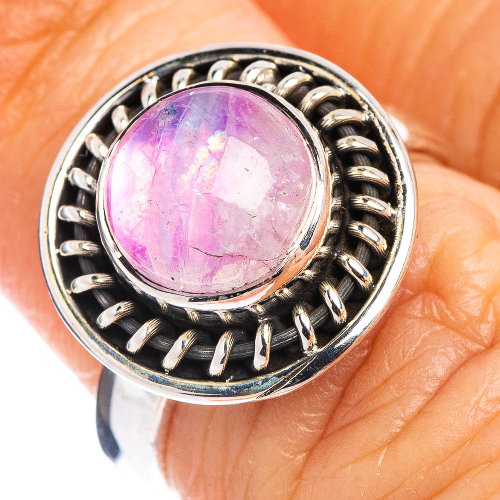 Pink Moonstone Ring Size 6 (.925 Sterling Silver)