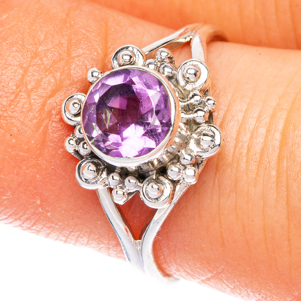 Faceted Amethyst Dainty Ring Size 4.75 (925 Sterling Silver) R1170